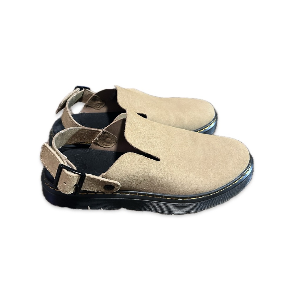 Dr. Martens Beige Suede Slingback Shoes